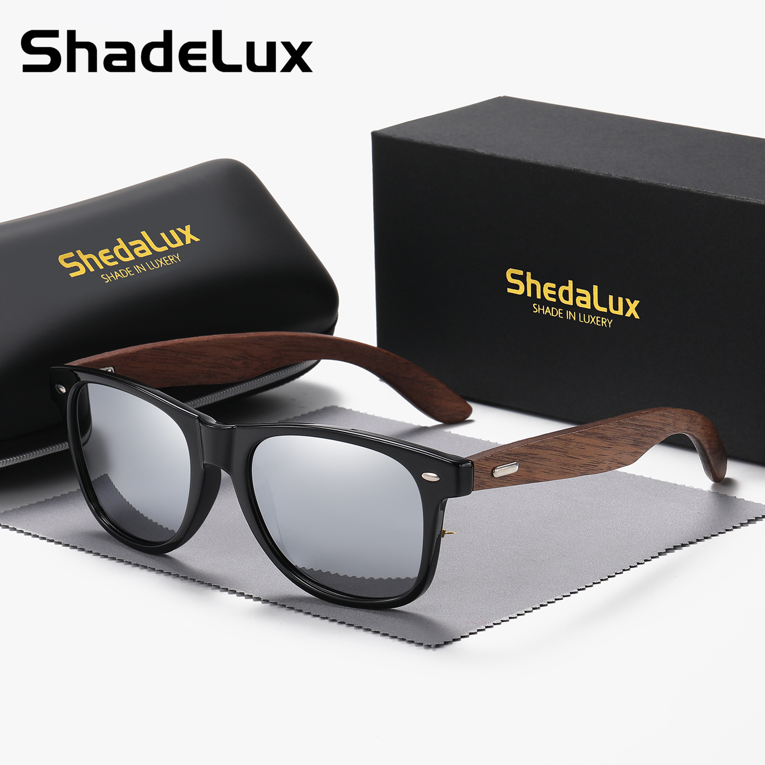 BAMBOO WOOD GLASSES RETRO SQUARE STYLE SUNGLASSES POLARZED LENS | eBay
