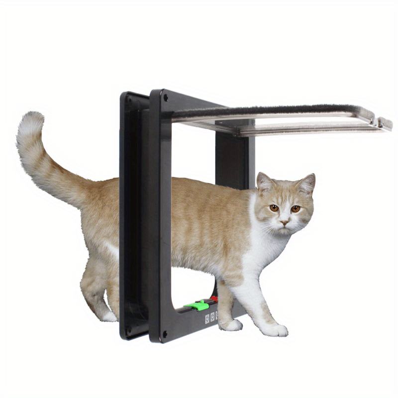 Cat Door For Cats, Large Cat Flap Inside Sizes8.66 X 7.87 Inch Acrylic Square Lock Waterproof Black