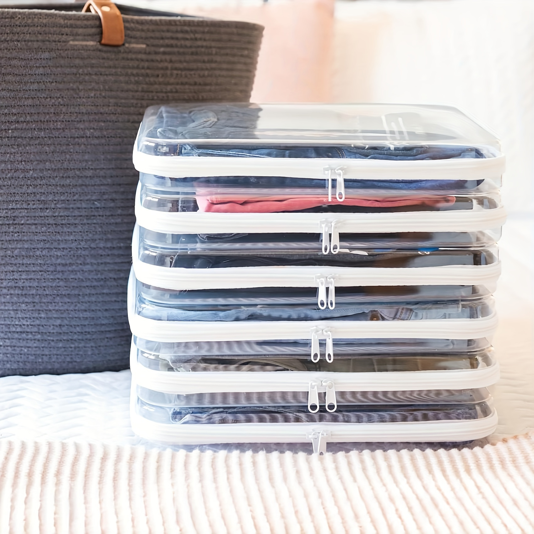 

2-pack Glamanizer Clear Plastic Handbag Organizer Pouches - Zippered, Durable, Multi-purpose Travel Storage Bags For Snacks & Essentials