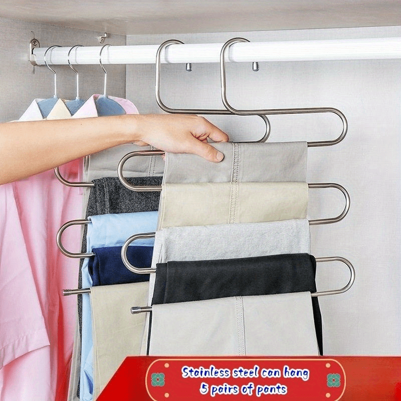 1  level space saving closet organizer versatile trouser hanger wardrobe storage rack for towels and clothes sleek bedroom accessory details 0