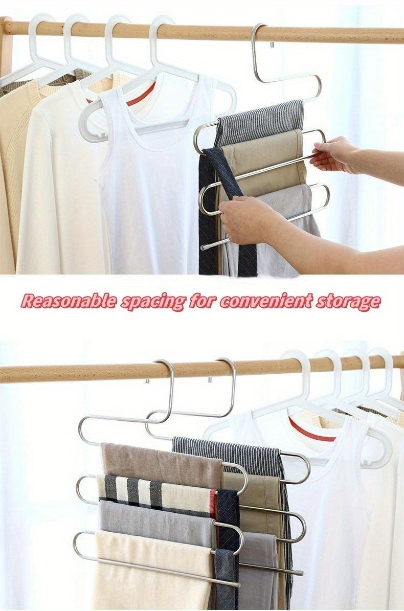 1  level space saving closet organizer versatile trouser hanger wardrobe storage rack for towels and clothes sleek bedroom accessory details 2