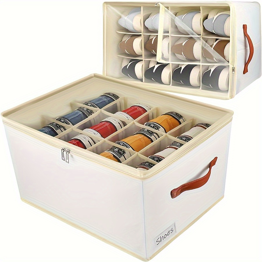 

Organisateur De Chaussures Gain De Place Avec Couvercle Transparent - Boîte De Rangement Empilable Et Pliable Pour Mode Féminine, Polyester, Style Épuré