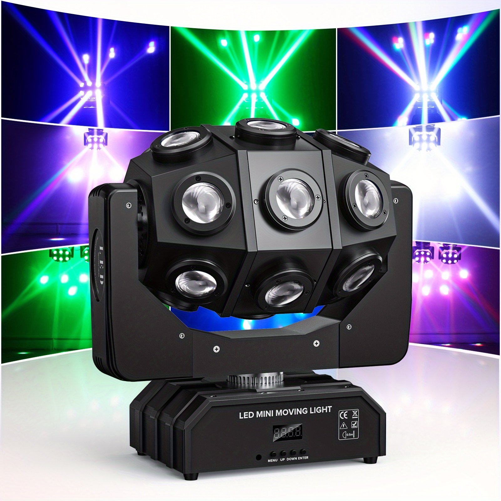 

180w Rgbw Moving Head Light With 18 Leds - 360° , Sound-activated Beam Light For Djs, Weddings, Parties & Clubs - , Adjustable Stand, Dmx 512 Control