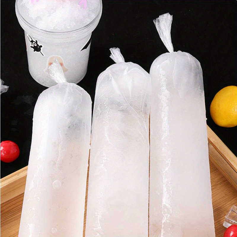 

50pcs Disposable Ice Pop Bags - Leakproof, Plastic Freezer Bags For & Storage - Beverages, Fruit-infused Ice Cubes & More -