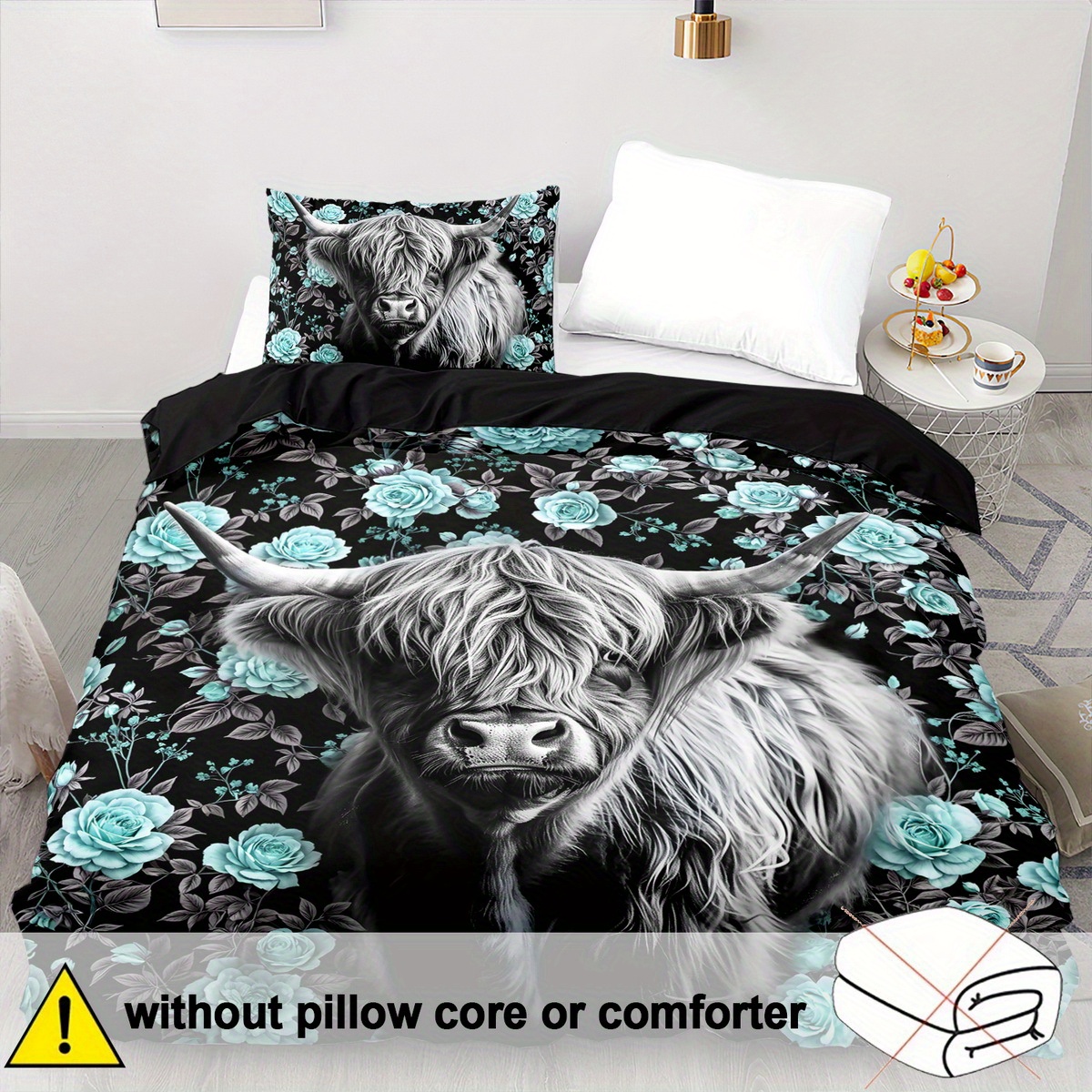Image of A 2/3pcs Set, Featuring A Soft And Comfortable Yak Duvet Cover, A Rose Duvet Cover, Pattern Duvet Covers, And Rose Duvet Cover (includes 1 Duvet Cover + 1/2 Pillowcase, Pillow Insert Not Included)