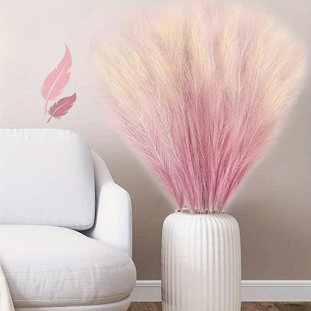 

10pcs 19.6in Artificial Pampas Grass Faux Reed Grass, Beautiful Reed Flower With Fluffy Stems Reed For Wedding, Bouquet Arrangements Home Decor