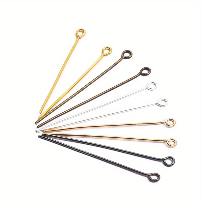 

Iron Eye Pins For Jewelry Making - 200-piece Set, Perfect For Earrings, Necklaces, Bracelets, And Beading Projects