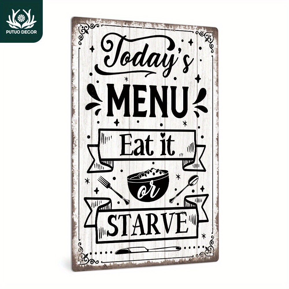 

Eat It Or Starve" Metal Tin - For Dining Decor,