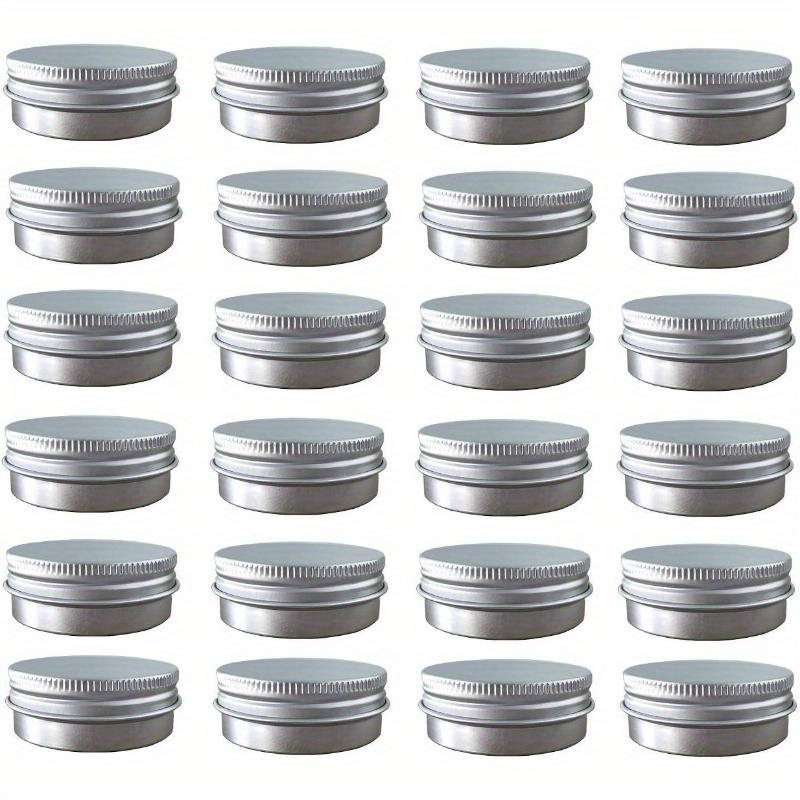 

24pcs (2oz/60ml) Boîtes en Aluminium Rondes à Vis, Contenants de Rangement en Métal avec Bouchon à Vis pour Baume à Lèvres, Cosmétique, Bougies, Pommade, Maquillage, à Paupières, Poudre, Thé