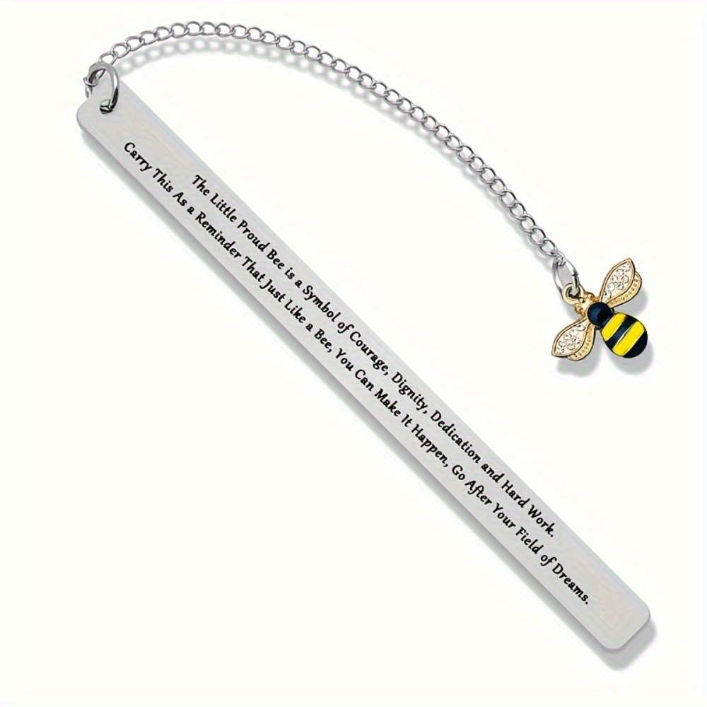 

Novelty, Bee Pendant Stainless Steel Bookmark - Perfect Gift For Teachers, Family & Friends On Christmas And