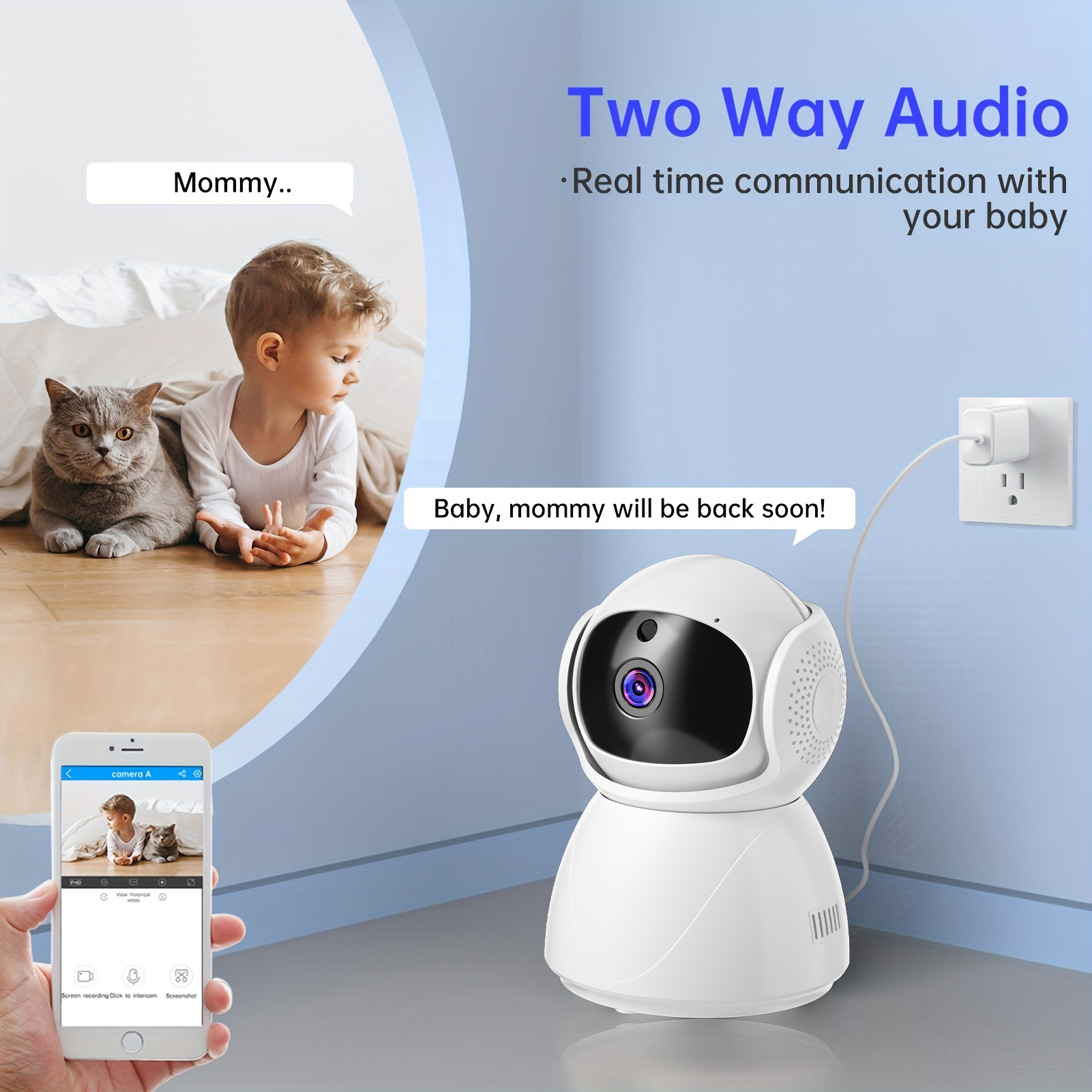 haomi for smart home security camera 1080p wifi cctv ip with ai tracking motion detection 24 7 alerts indoor video surveillance usb powered details 7