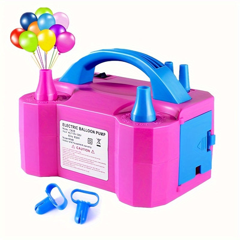 

Portable Electric Balloon Pump -ac 110v-120v Balloon Inflator With Dual Nozzle & 2 Tying Tools - Party Decoration