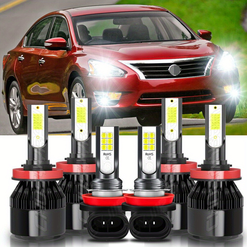 

Fit For Altima (2007-2018) Combo H9+h11 Beam + H11 Led Fog Light Bulbs, 6000k 6pcs Bulbs