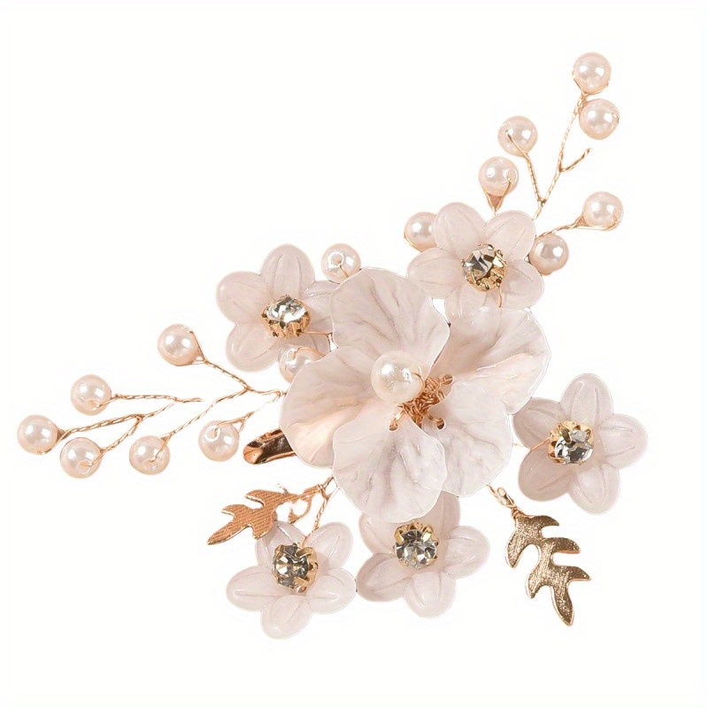 

3pcs/set Vintage Flower Hair Clip Set Flower Design Pearl And Rhinestones Headpiece For Women Girls Bride Bridesmaid