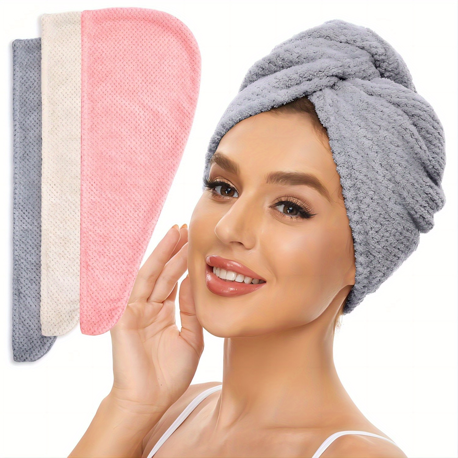 

Microfiber Turban Towel And Double - Dry, For , For Use And Spa - Drying Cap Accessory Texture