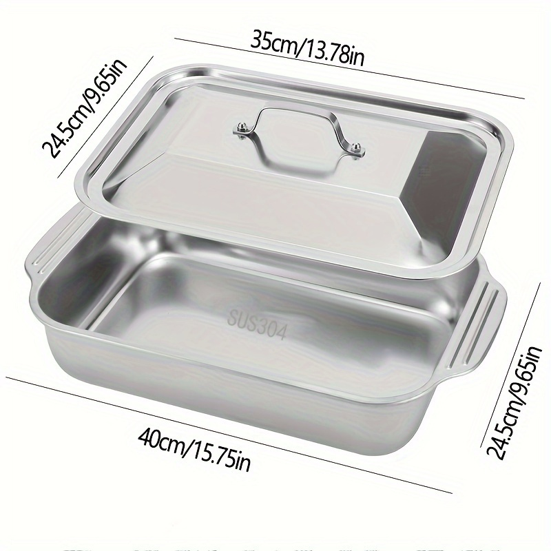 TEMU -large Stainless Steel Sheet Lid - 13.78x9.65