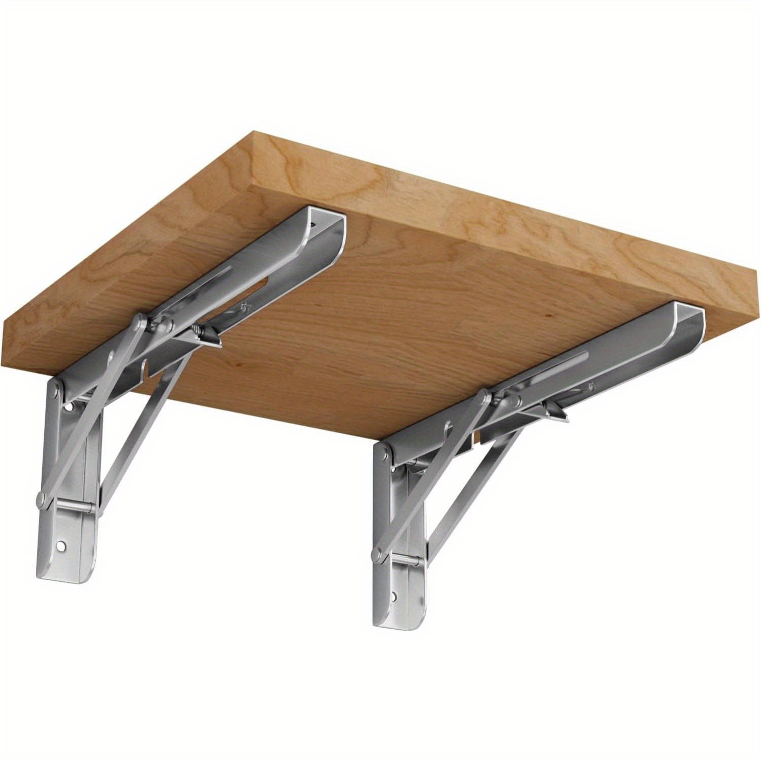 

8 Inch Folding Shelf Brackets, Stainless Steel Heavy Duty Wall Mounted Shelf Bracket