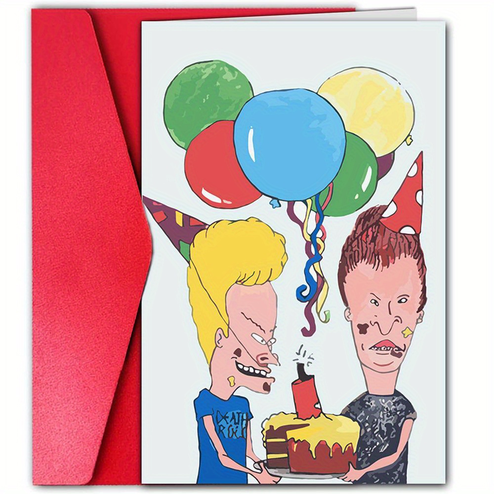 

1pc Themed Birthday Greeting Card - Congratulatory Celebration Card For Anyone - English Language, Humorous Cartoon Design - Unique Best Friend & Family Birthday Gift