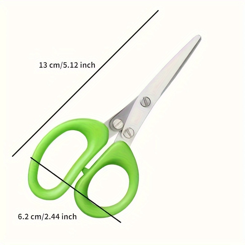 stainless steel herb scissors multi layer kitchen shears for chopping herbs   ergonomic metal   with safety cover easy   details 3