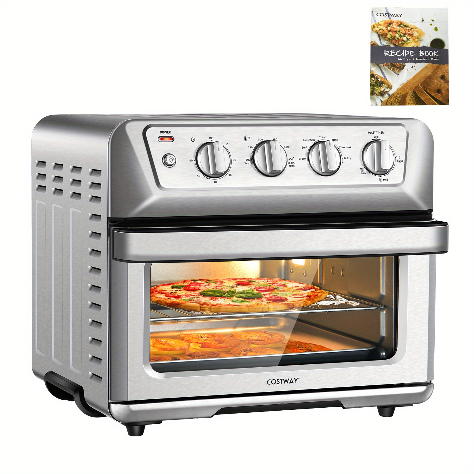 

Lifezeal 21.5qt Air Fryer Toaster Oven 1800w Countertop Convection Oven W/ Recipe