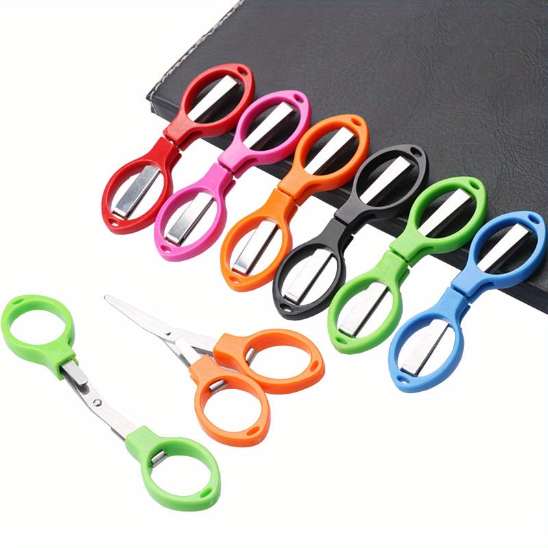 

Compact Folding Scissors With Anti-rust Coating - Eyeglass Design, Ideal For Travel, Camping & Fishing