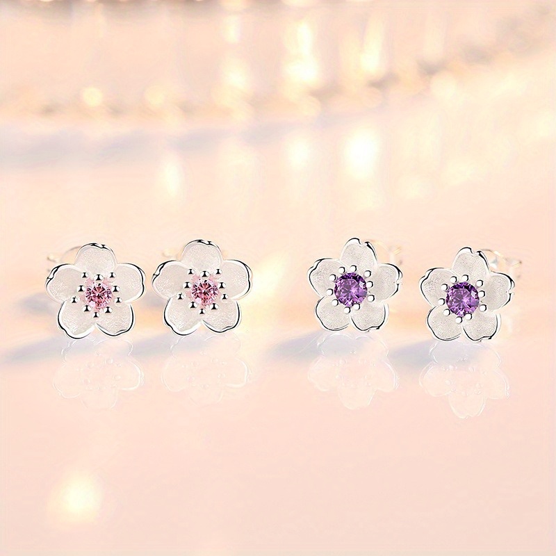 

Elegant Cherry Stud Earrings For Women - 925 Silvery Plated, Birthdays, Valentine's Day & Parties