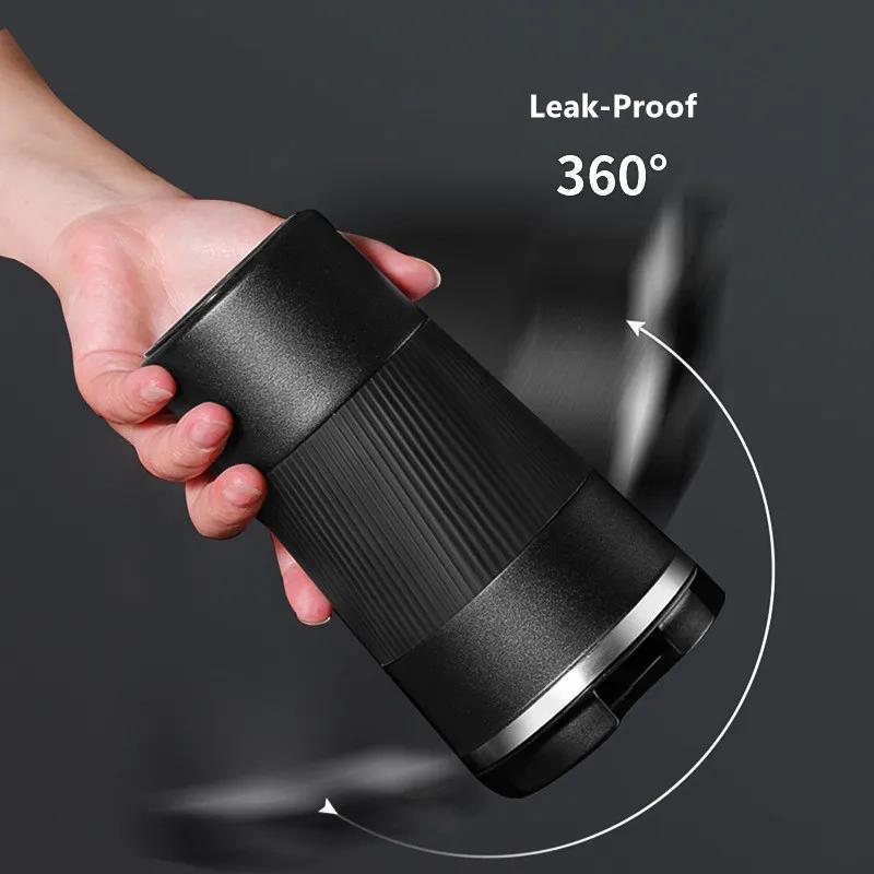 380ml 510ml double walled insulated stainless steel coffee mug leak proof non slip vacuum   metal travel thermal cup for hot and cold beverages details 3