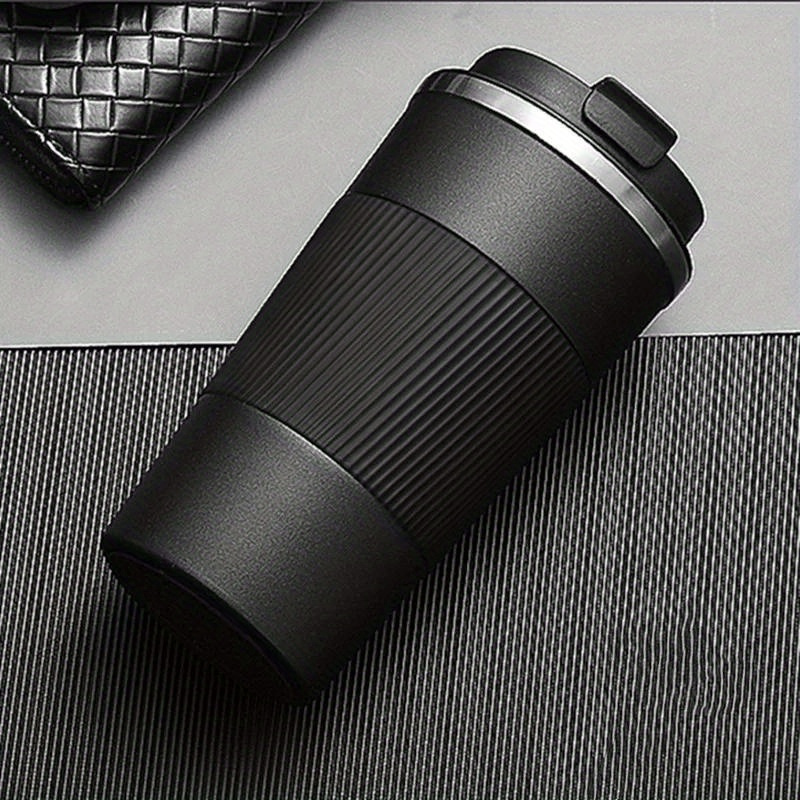 380ml 510ml double walled insulated stainless steel coffee mug leak proof non slip vacuum   metal travel thermal cup for hot and cold beverages details 1