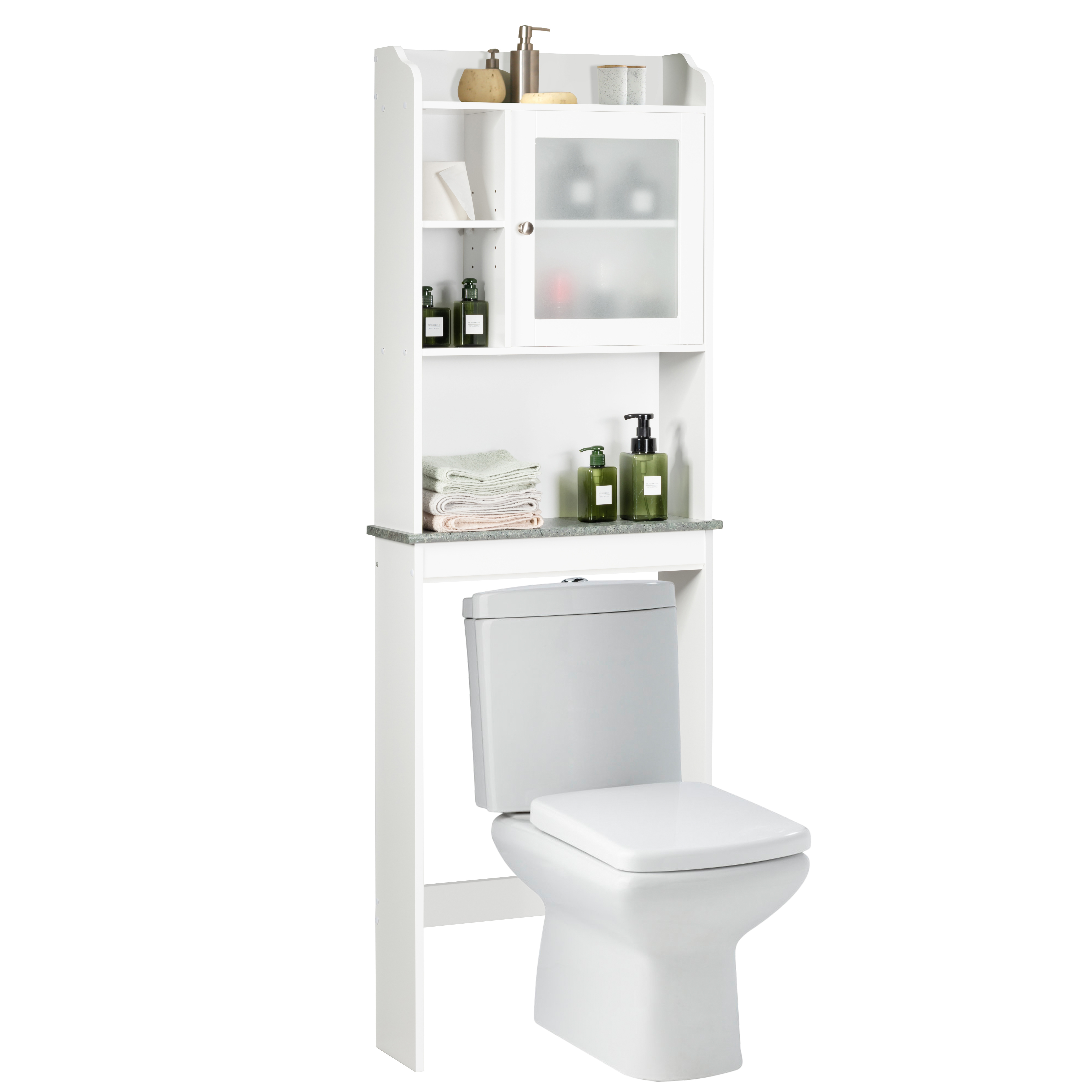 

Goplus Over-the-toilet Bath Cabinet Bathroom Space Saver Storage Organizer White