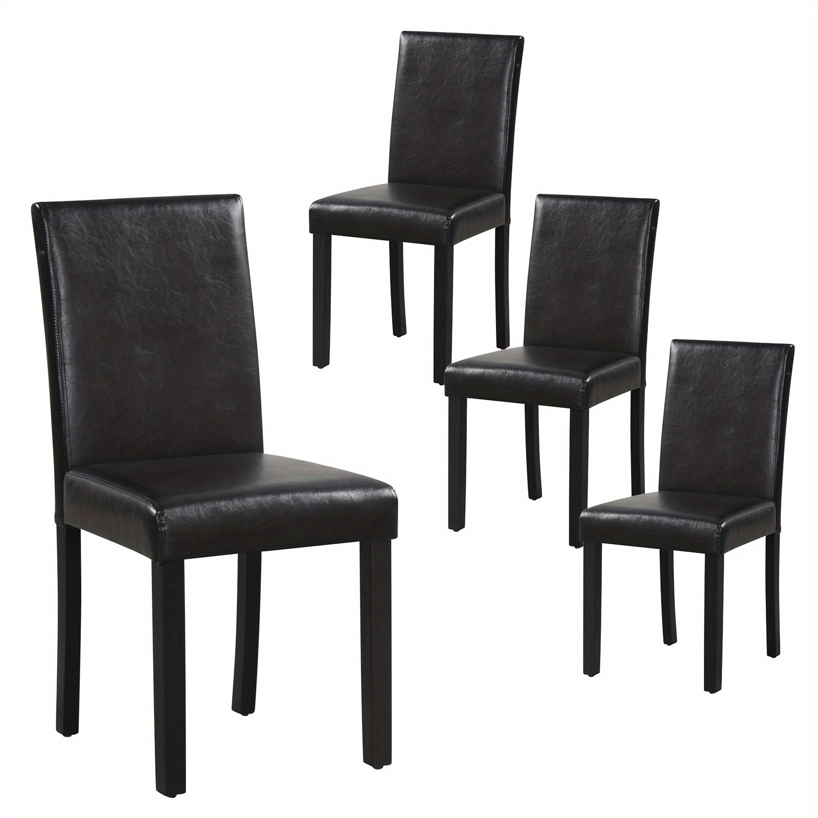 

Safstar Dining Chair Set Of 4 W/ Acacia Wood Frame & Rubber Wood Legs Padded Backrest