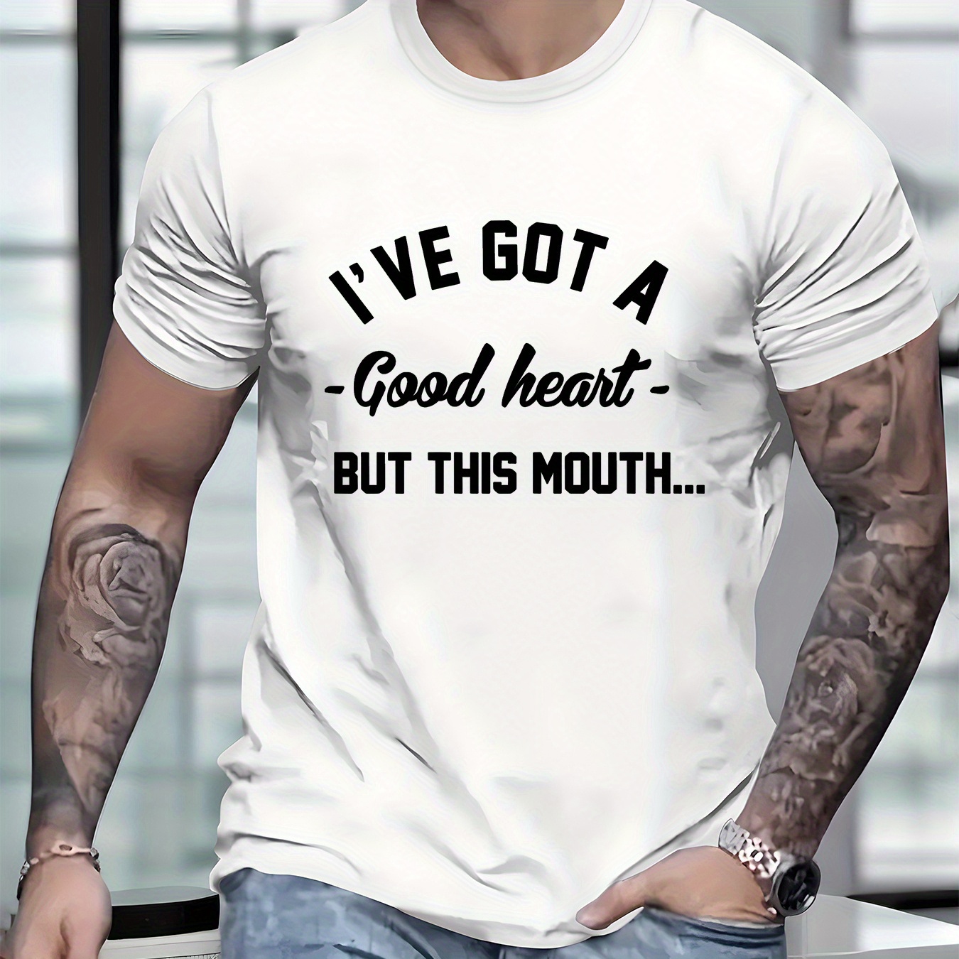 

1 Pc, 100% Cotton T-shirt, Men's Letters Graphic Print T-shirt, Summer Trendy Athletic Short Sleeve Tees For Males, Stylish Casual Style