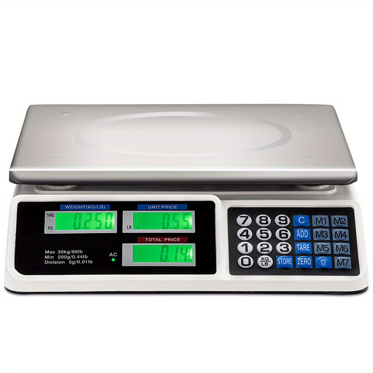 

Safstar 66lbs Digital Weight Scale Price Computing Retail Count Scale Food Meat Scales