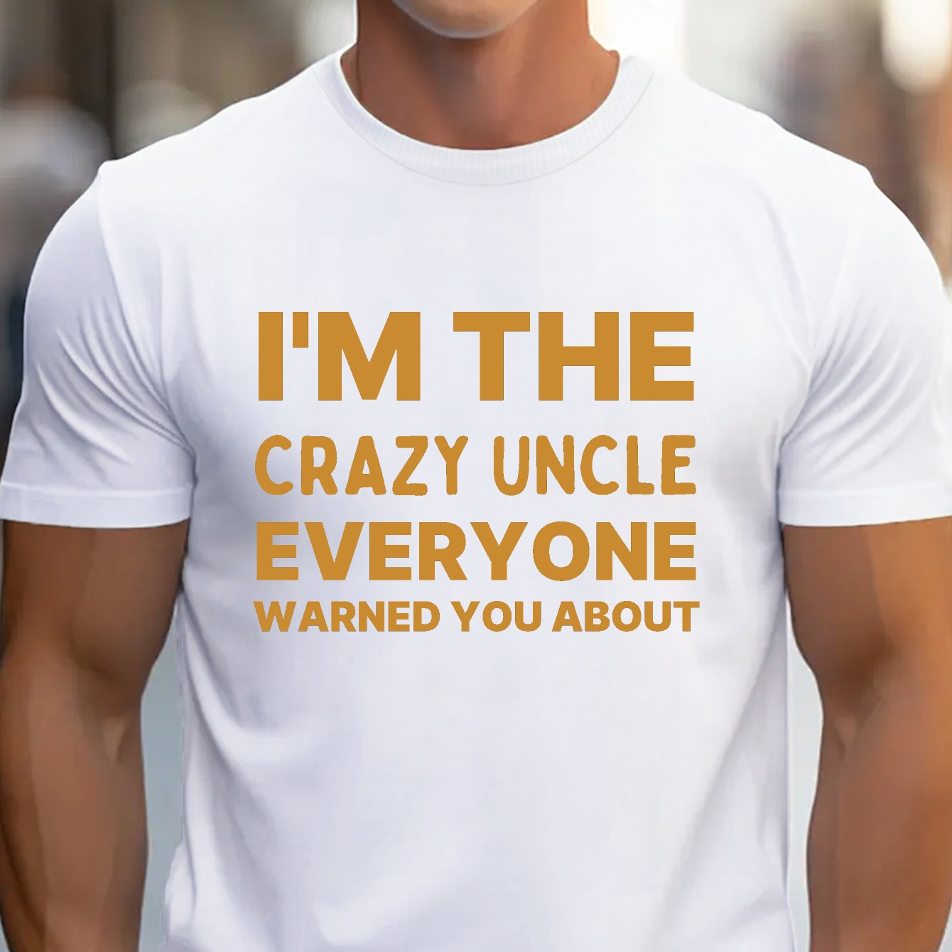 

1 Pc, 100% Cotton T-shirt, Crazy Uncle Warning G500 Pure Cotton Men's T-shirt Comfort Fit