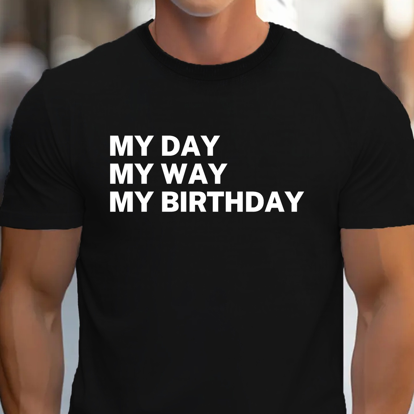 

1 Pc, 100% Cotton T-shirt, Birthday Day G500 Pure Cotton Men's T-shirt Comfort Fit