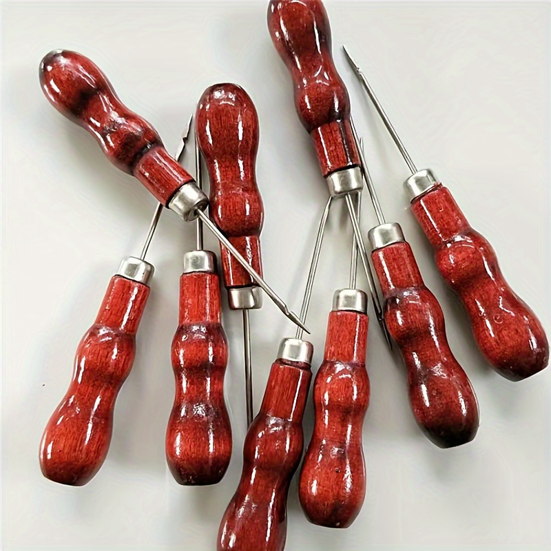 

Ensemble de poinçons de couture en cuir de de qualité supérieure - 1PC avec manche en bois de courge double et aiguilles droites/crochues