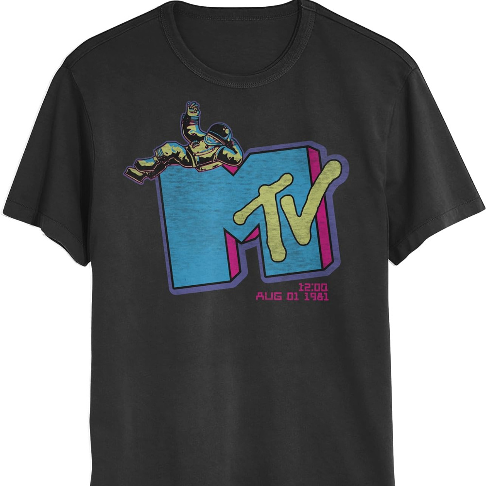 

Mtv Classic Man On The Moon Logo Mens T-shirt