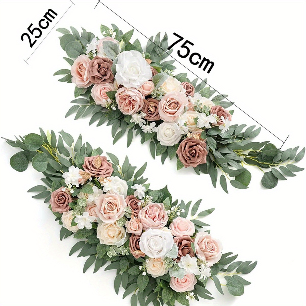 

2pcs/kit Flower Table Wedding Artificial Table Flower Arrangement Weeding Rose Floral Centerpieces For Reception Table Runner Dining Table Living Room Kitchen Party Birthday, Valentine's Day, Day Gift