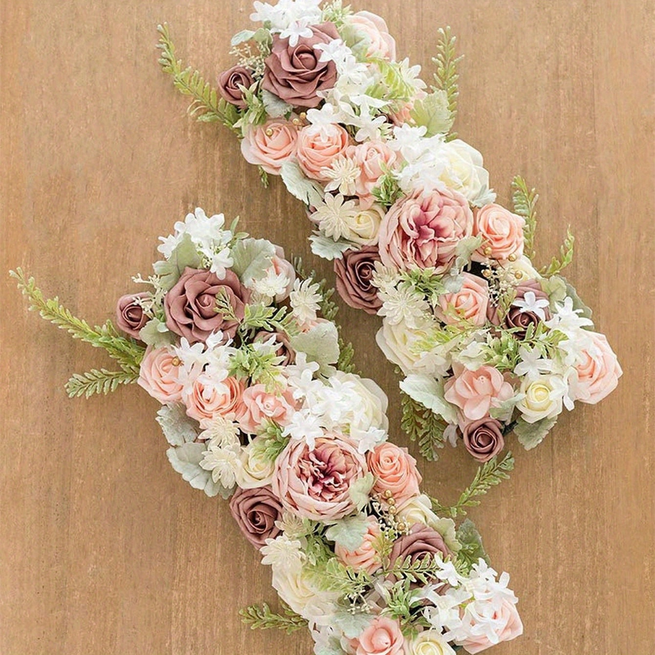

2pcs/kit Flower Table Row For Wedding Artificial Table Flower Arrangement Weeding Rose Floral Centerpieces For Reception Table Runner Dining Table Living Room Kitchen Party Birthday