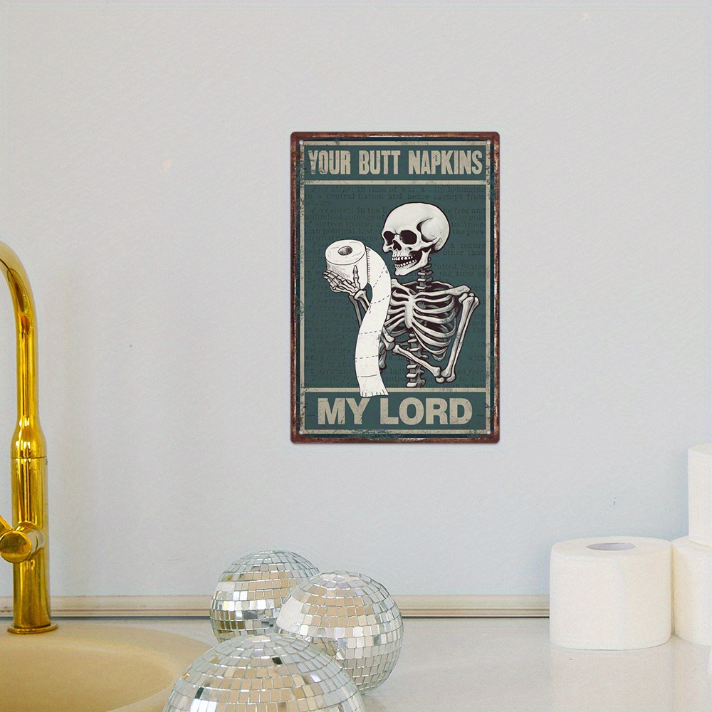 

1pc Metal Tin , Butt My , Decor For Washroom Bathroom , 7.8 X 11.8