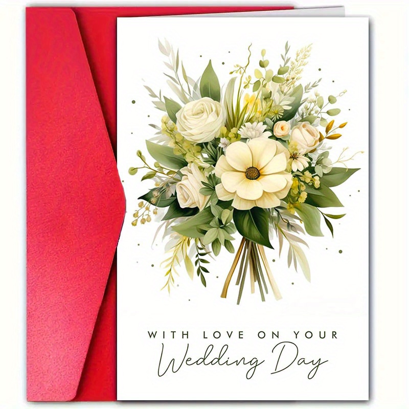 

1pc, Wedding Greeting Card (12cm*18cm), Best The Couple, Groom And Bride, To The , Invite Friends, , , , Family, Wedding , Day, Wedding Invitation And Cards