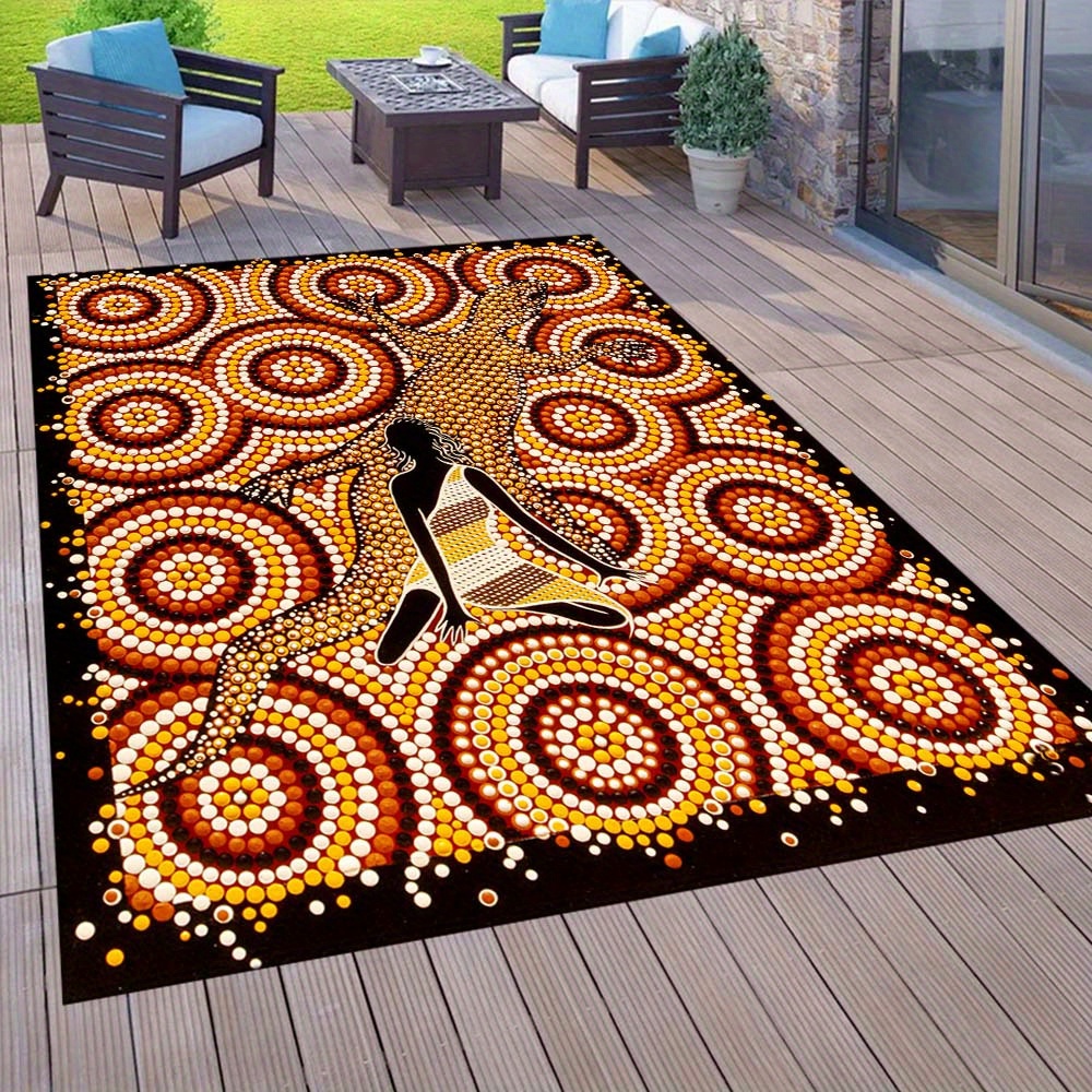 TEMU Outdoor Carpet Mat For Busy Areas, Suitable For Doorways, Patios, Camping, And As A Decorative Floor Mat For Living Rooms And Bedrooms