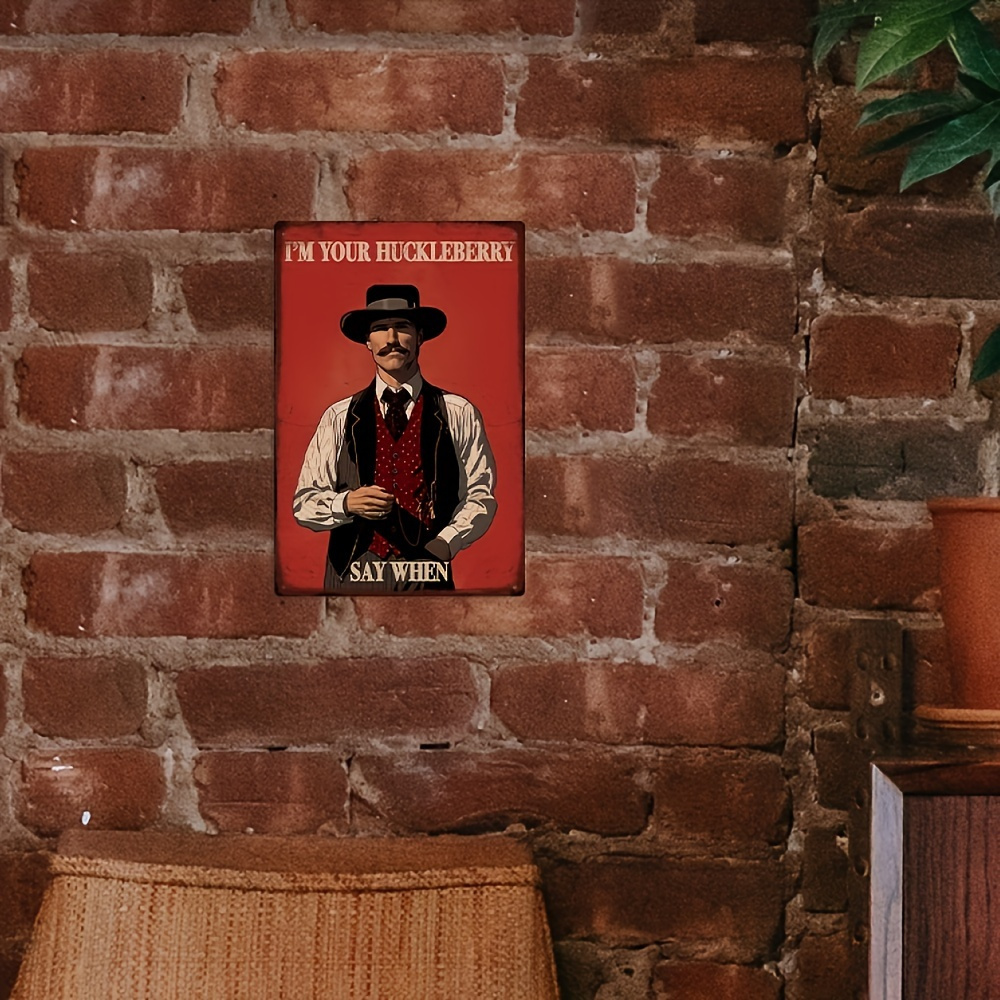 

1pc Vintage Western Movie Metal Tin Sign (7.9x11.8 Inches), Rustic Wall Art, Home Bar & Man Cave Decor, Classic Poster Style, Putuo Decor, With Free Double-sided Stickers