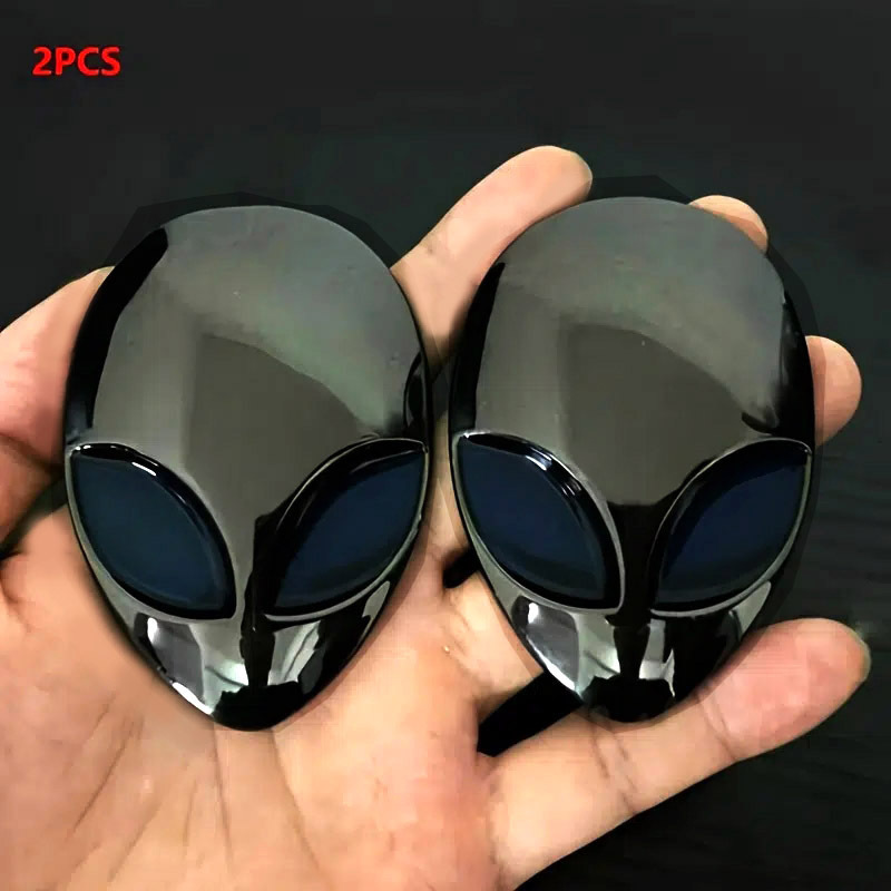 2pcs Vibrant Head Auto Emblems - High-definition 3d Design For A Distinct Stylish Or Motorbike - Durable And