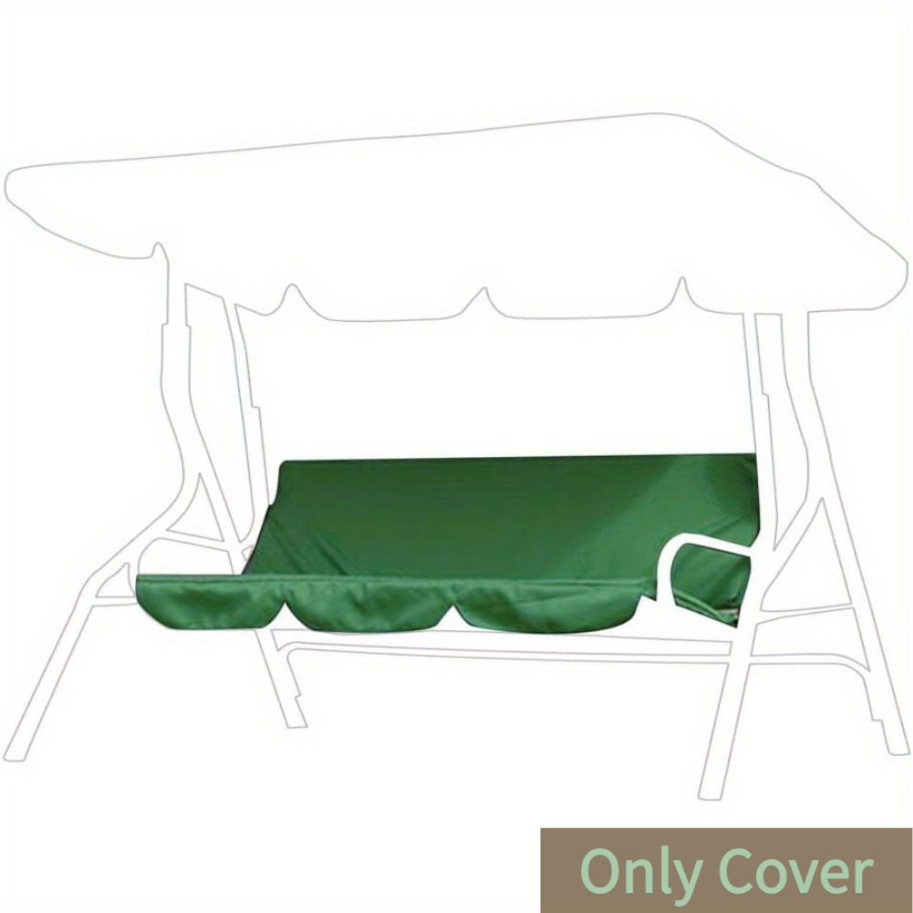 

Waterproof 3-seater Swing Chair Cushion Cover - Dust Proof, Durable Polyester Outdoor Patio Seat Protector For Garden And Courtyard, Green