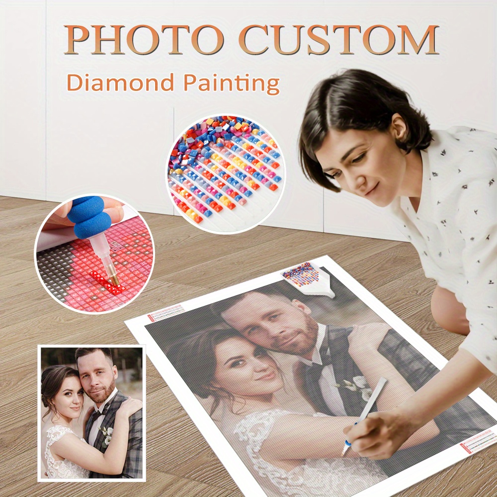 

Custom 5d Diamond Painting Kit - Personalize With Your Photo, Choose Square Or Round Diamonds, Diy Craft & Wall Decor Gift Set