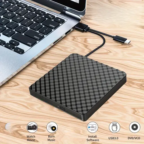 usb 3 0 usb c external cd dvd drive high speed data transfer optical with burning rewriting for laptops desktops 10 8 7 surface