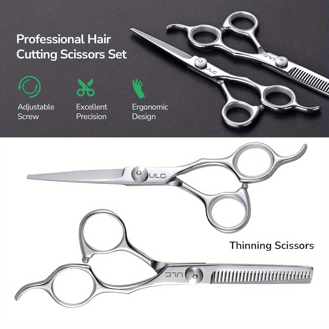 

Professional Series Barber Hair Cutting Scissors Japanese Stainless Steel Salon Scissors 6.5inch Overall Length Fine Adjustment Tension Screw Premium Shears For Hair Cutting