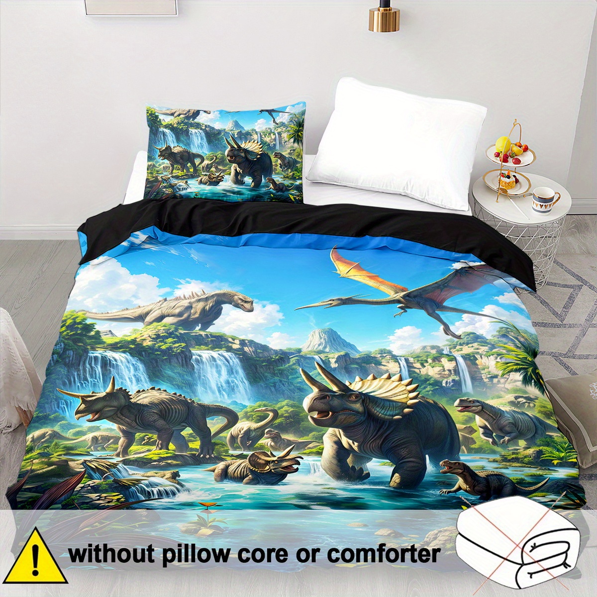 3pcs duvet cover set soft comfortable 3d dinosaur duvet Temu