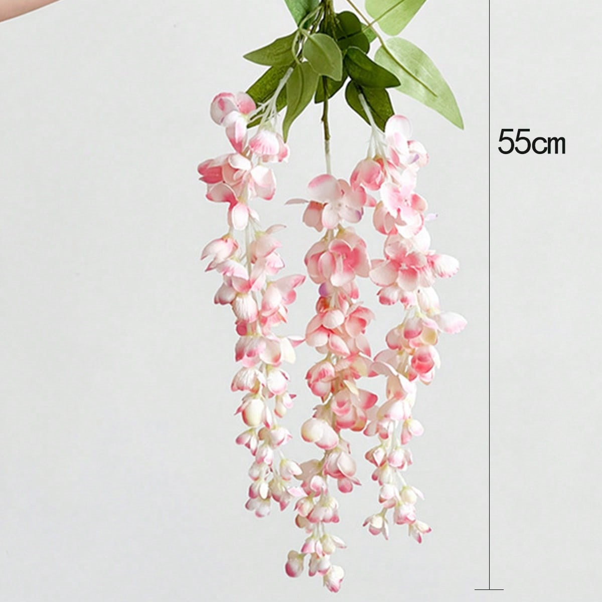 

3 Pcs Artificial Fake Wisteria Hanging Flowers 55cm/21.6in Wisteria Faux Flowers Garland Silk Wisteria Vine Rattan For Home Outdoor Wedding Party