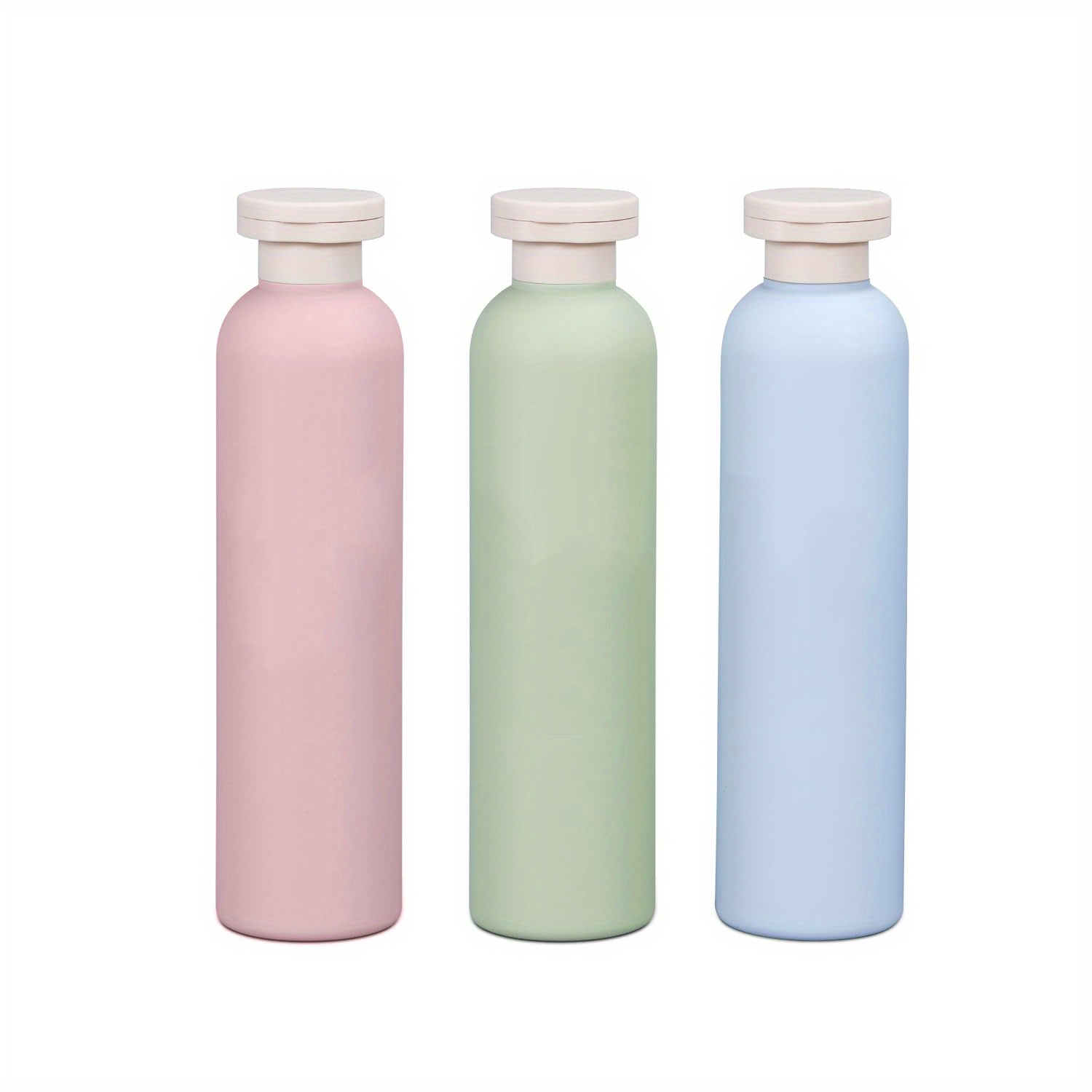 

3-piece Leak-proof Travel Bottles For Shampoo, Lotion & Cream - 200/260ml Refillable Squeeze Containers With Flip Cap